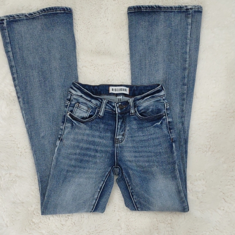 DISCLOSURE Blue Flare Wide Leg Jeans - Picture 13 of 16
